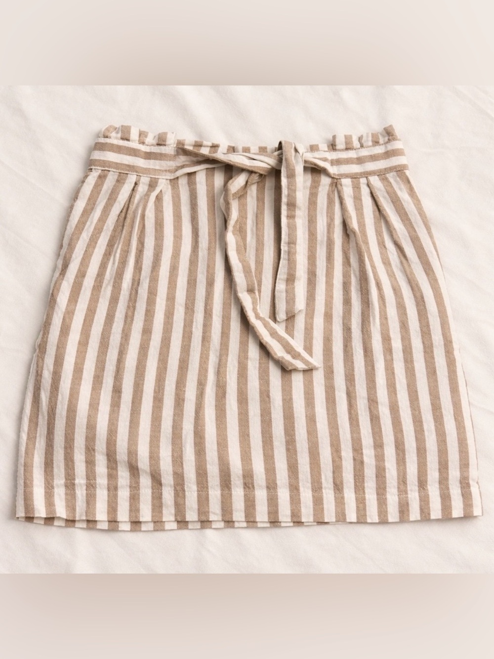 Linen Striped Mini Skirt